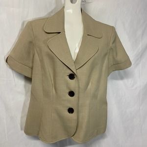 Studio I Jacket 3 Button Cream Business Casual Size 12